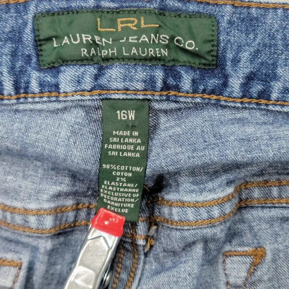 Lauren Ralph Lauren Womens Classic Straight Jeans 16W Stretch Midrise Casual Fit